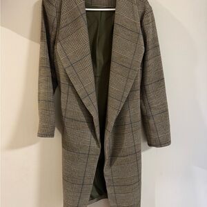 Plaid Women's Coat - Brown